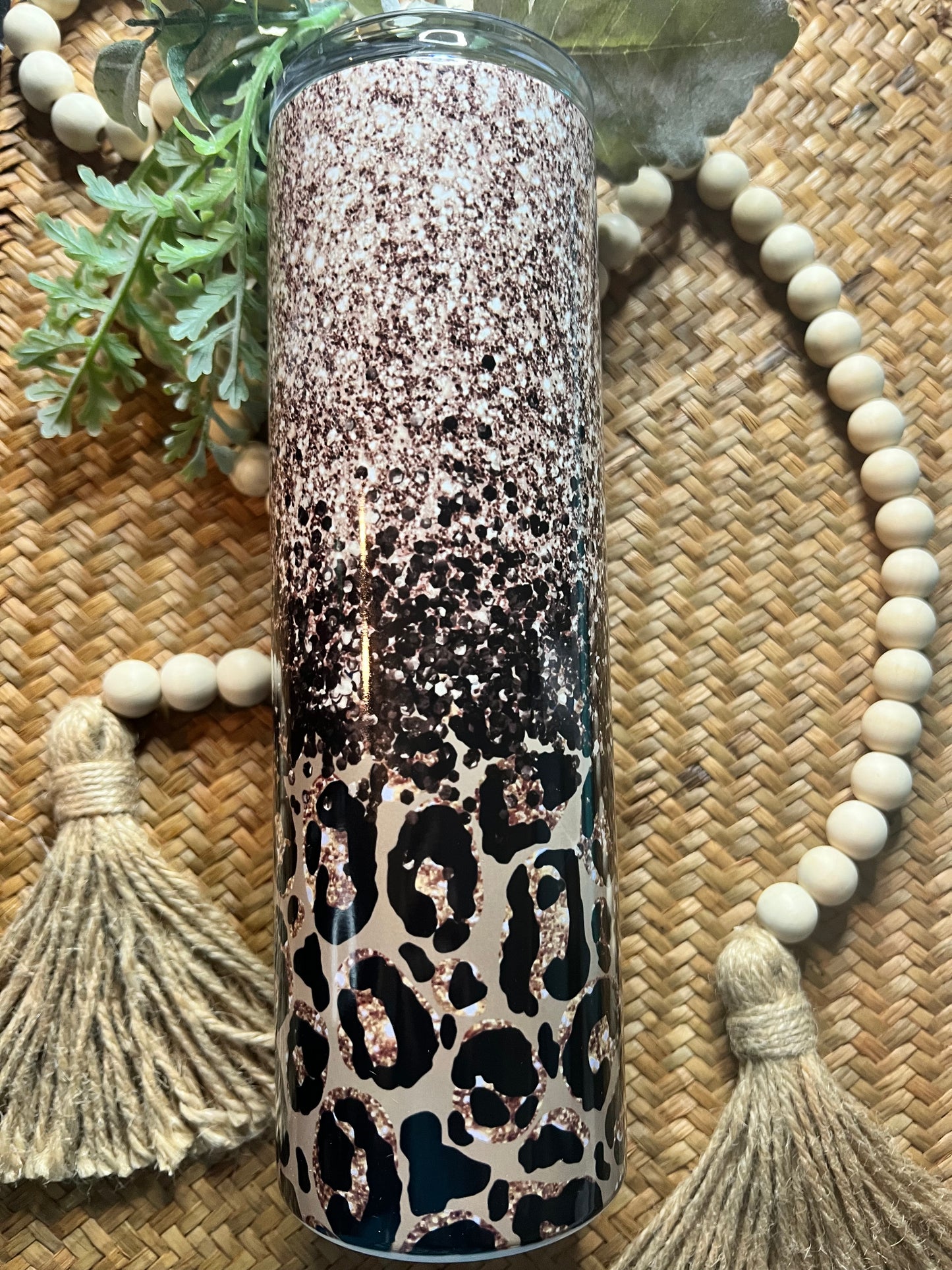 Champagne leopard glitter
