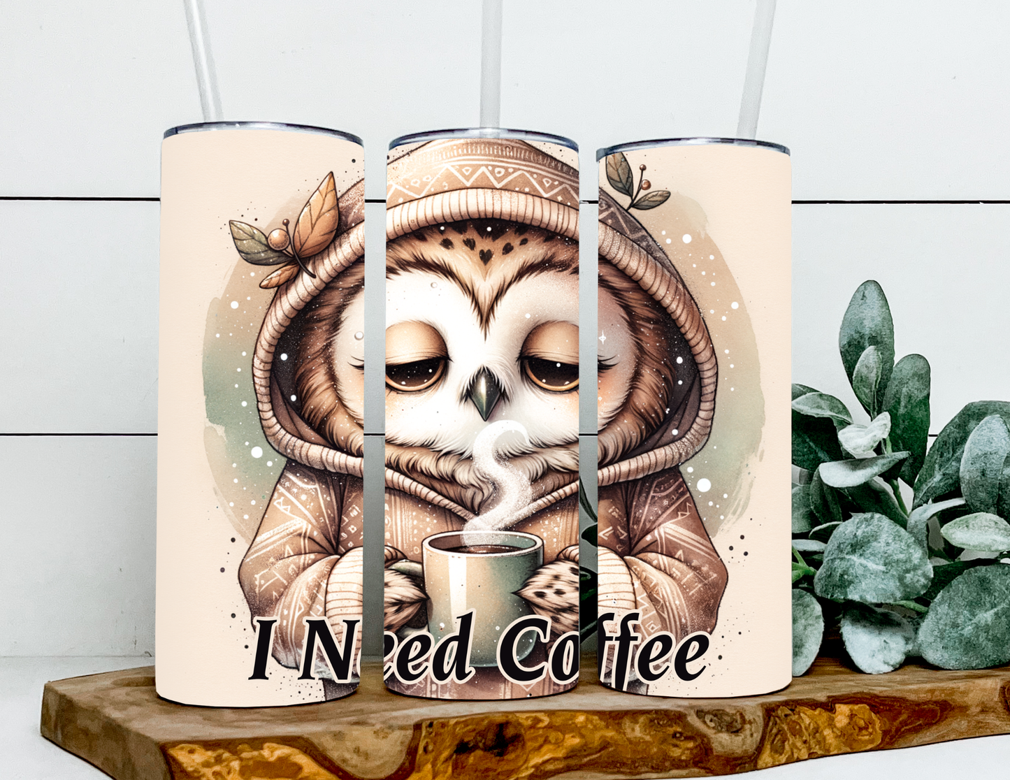 I Need Coffee Owl