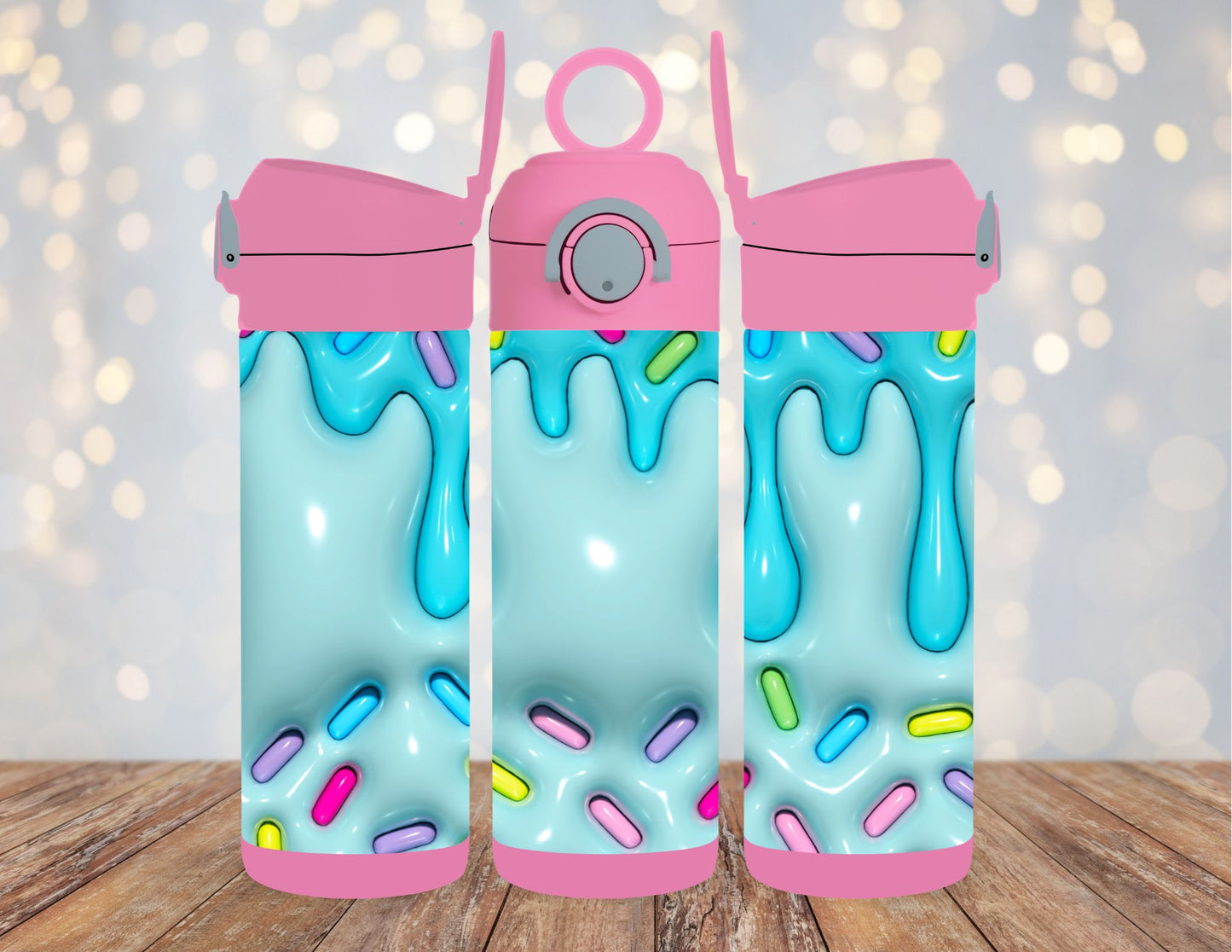 Blue Ice-cream Sprinkles 3D Puff Effect
