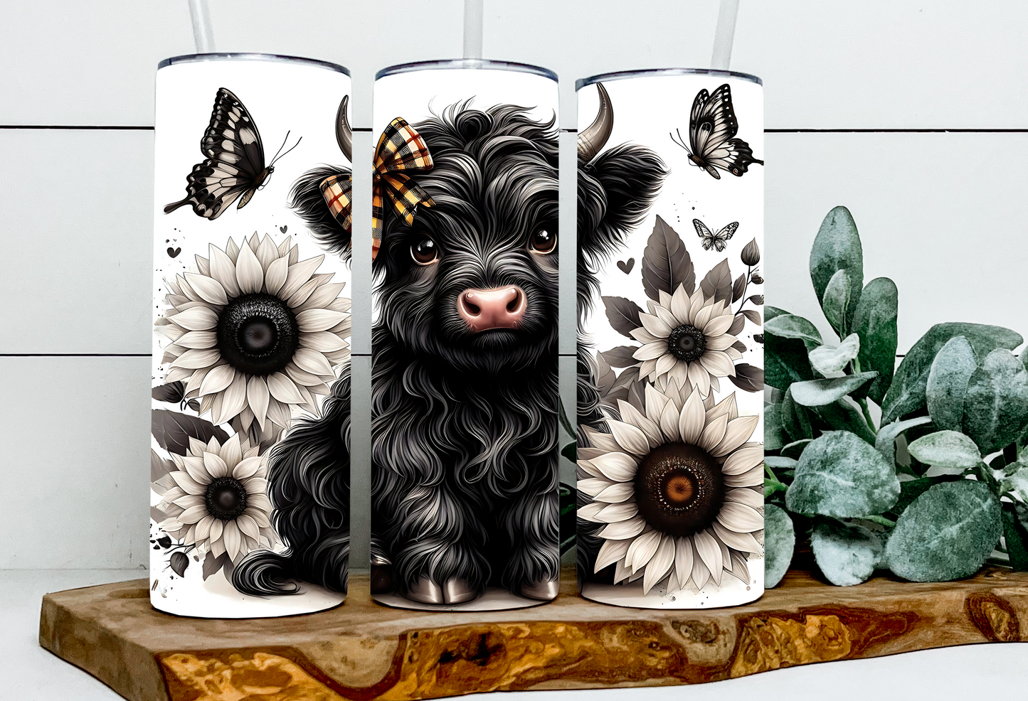 Bonnie the Black White Floral Highland