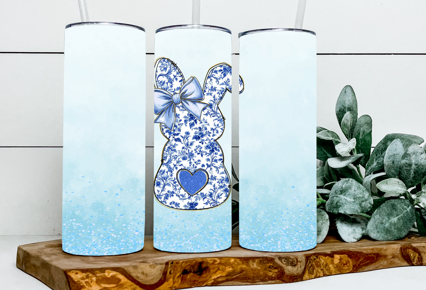 Blue Floral Bunny