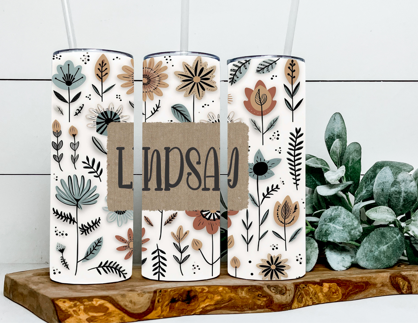 Boho Floral Custom Name