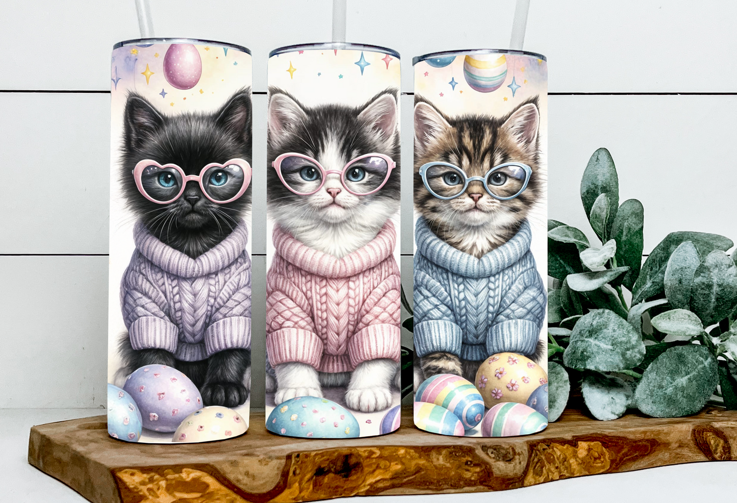 Dawn, Sasha and Cinnamon the Easter Cats