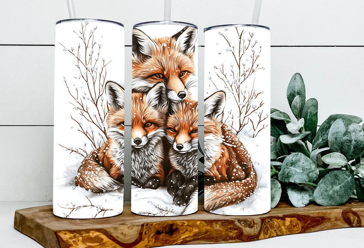 Caroline, Vada & Wren the Winter Foxes