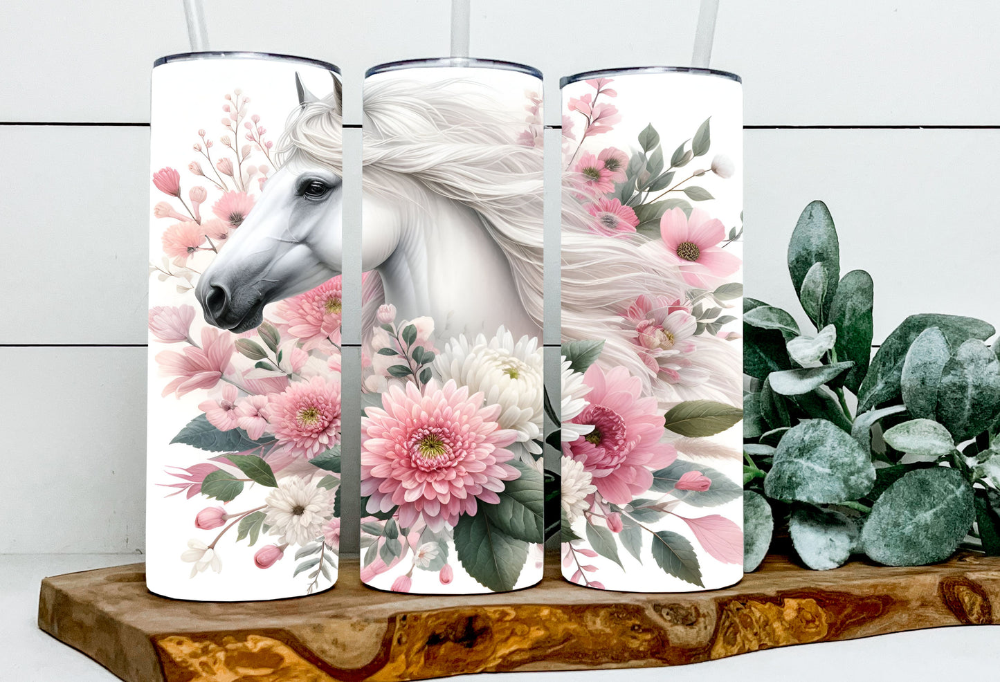 Brixley the White Floral Horse