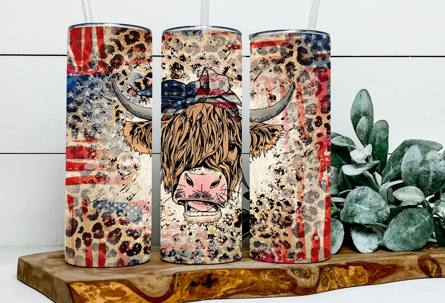 Liberty the Leopard, Red, White & Blue Highland