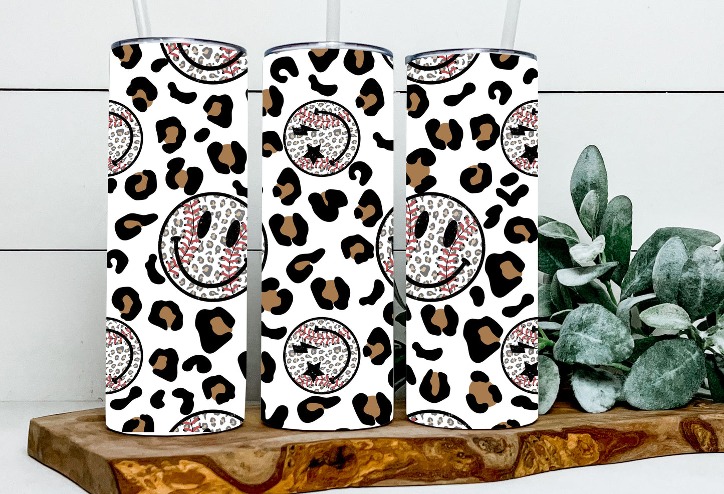 Smiley Baseball Leopard