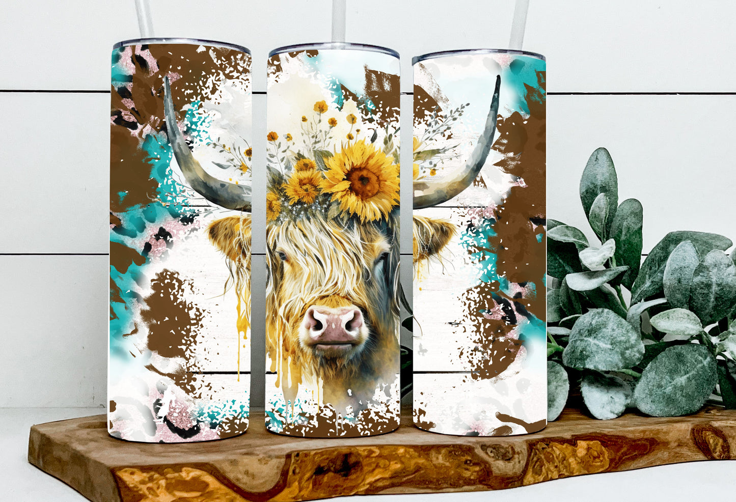 Ginger the Cowhide Sunflower Highland