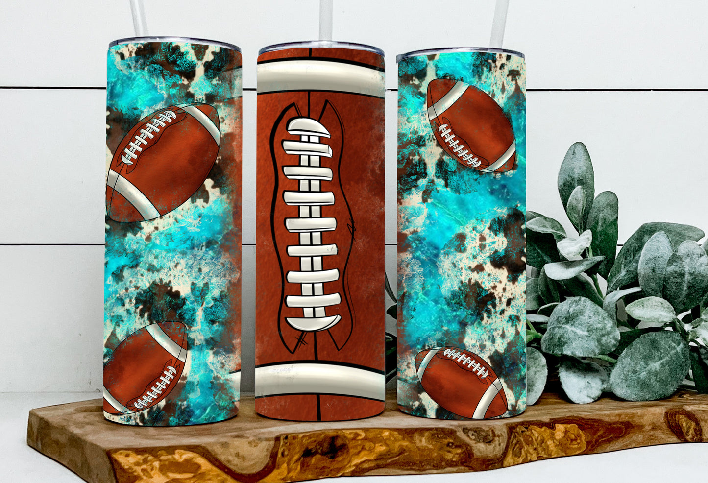 Football Cowprint Teal