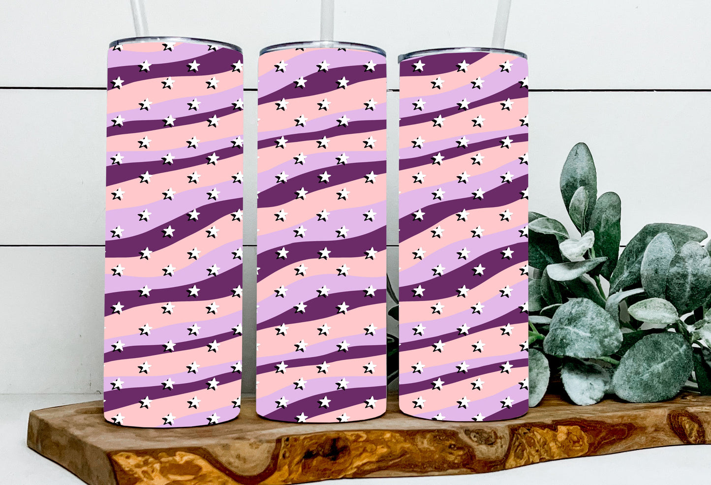 Multi Color Wavy Stripes & Stars