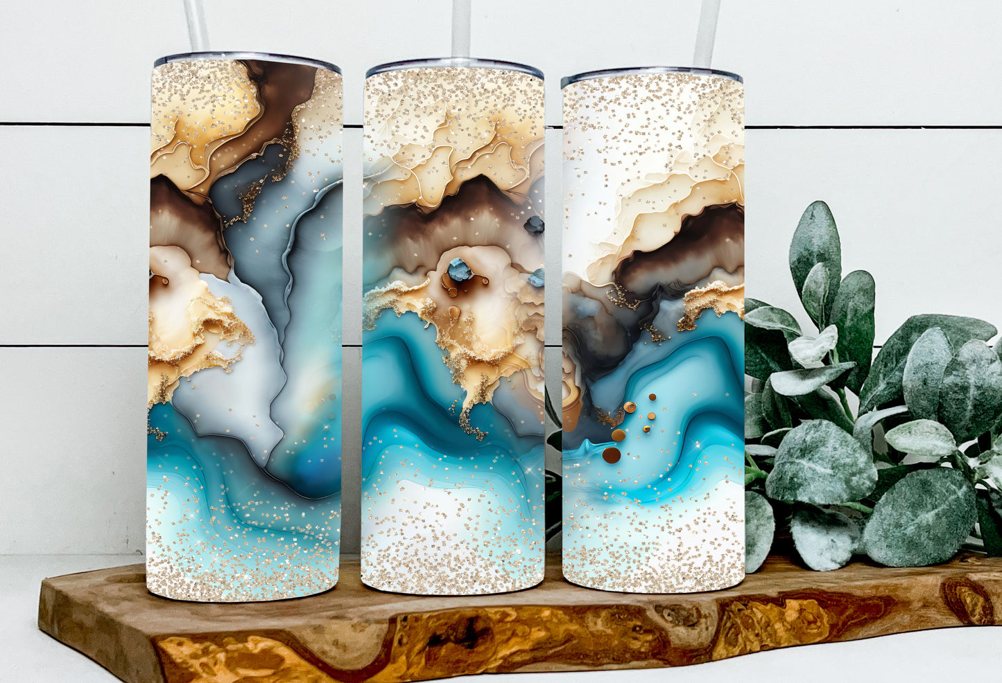 Glitter Geode Blue