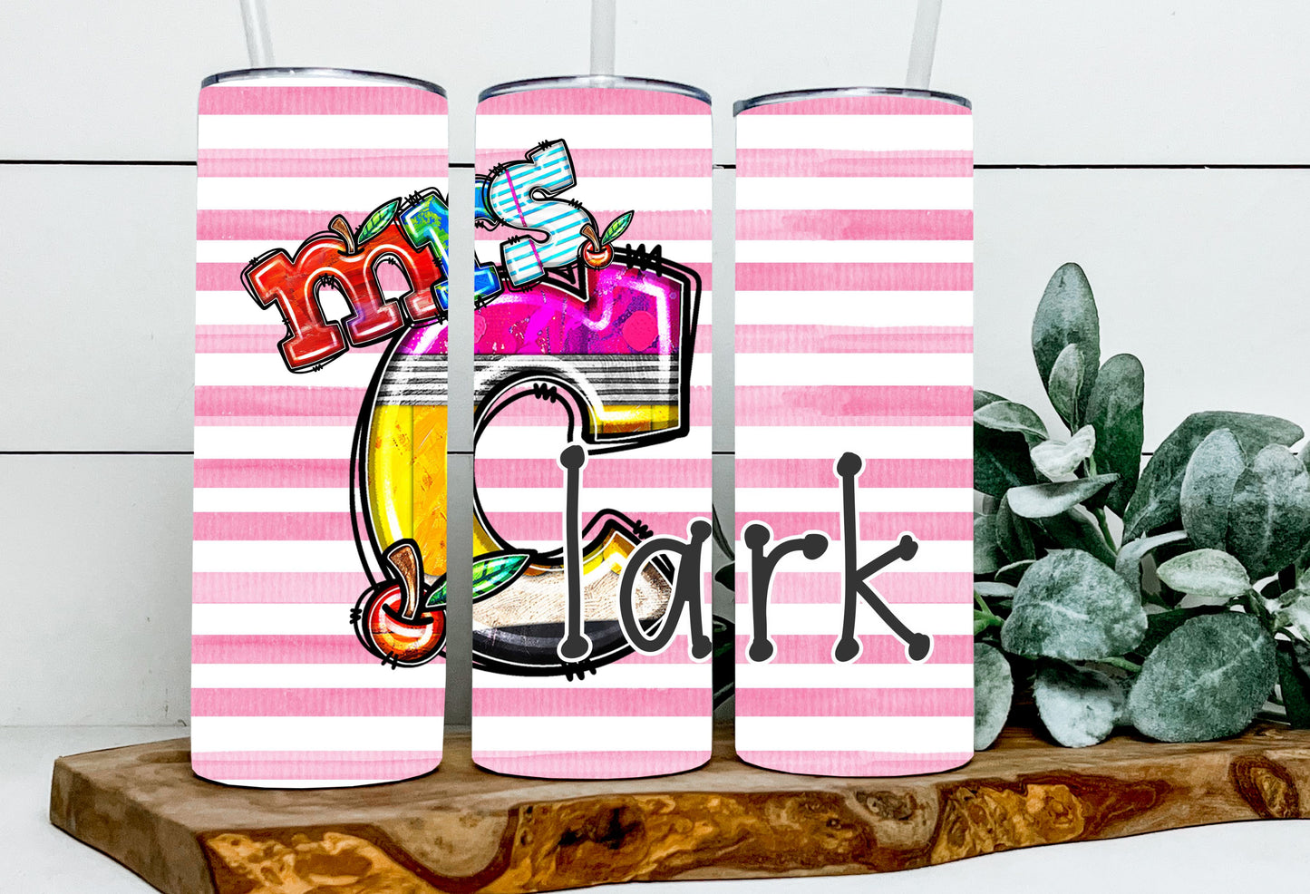 Teacher Custom Pink Stripes