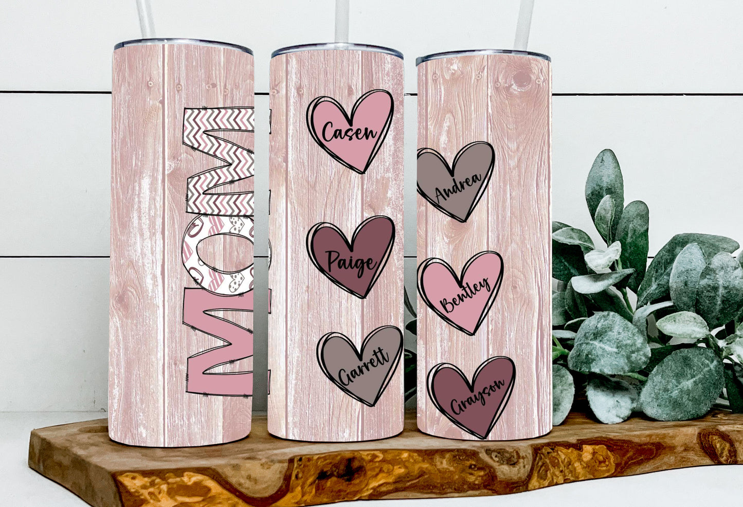 Mom Pink Custom Hearts