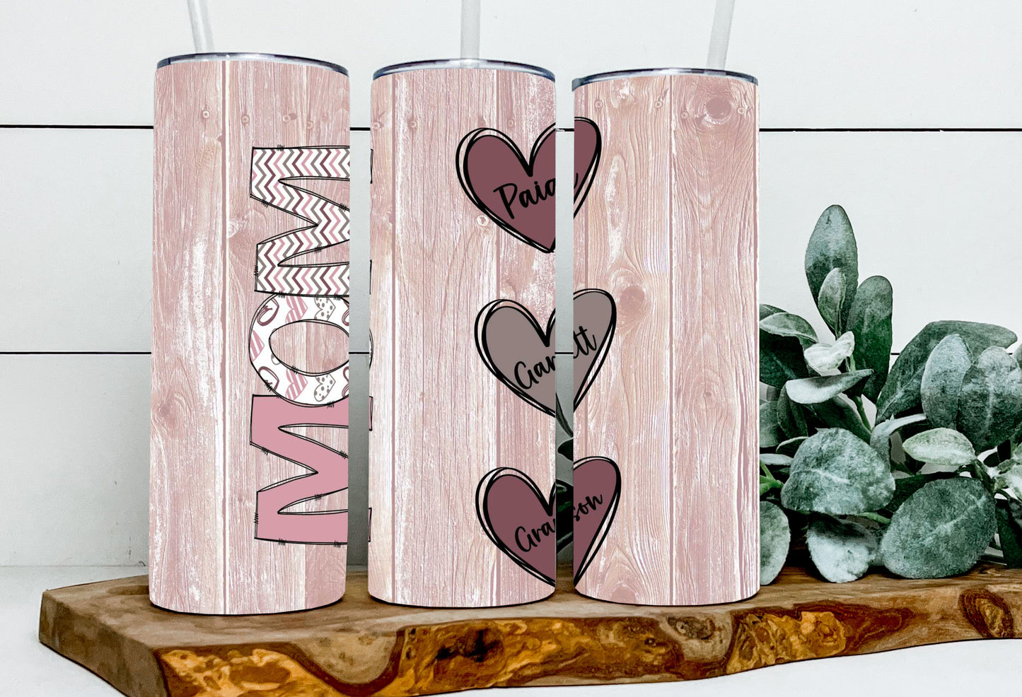 Mom Pink Custom Hearts