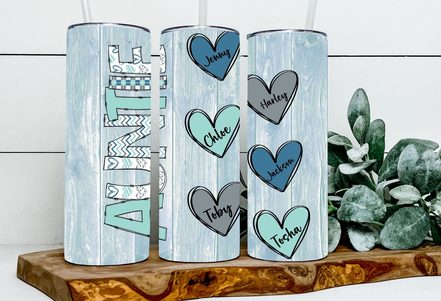 Auntie Blue Custom Hearts