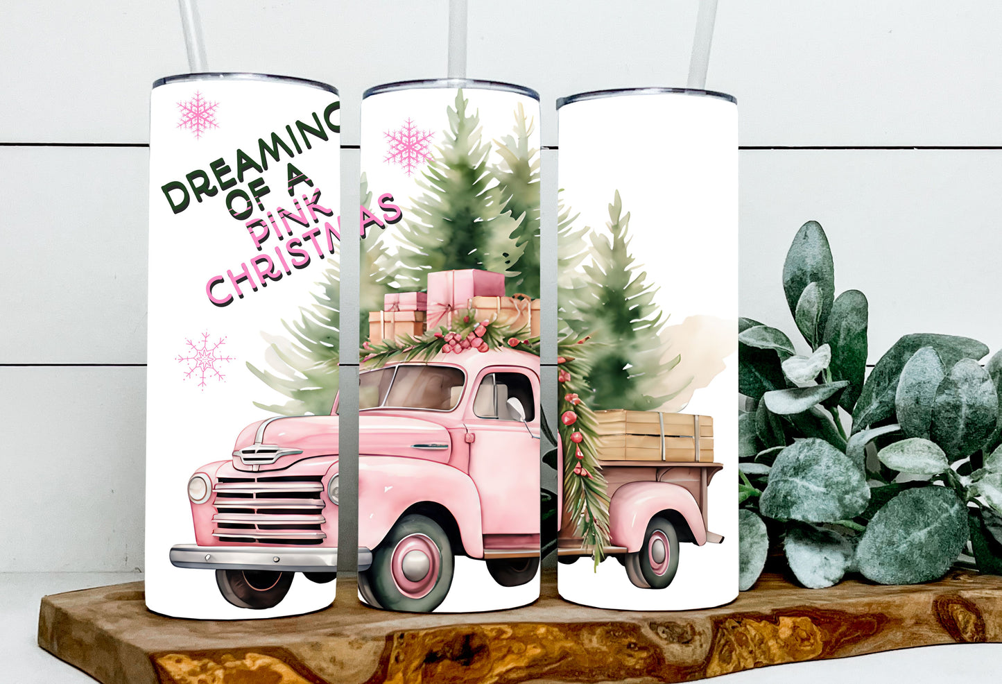 Dreaming of A Pink Christmas Vintage Truck