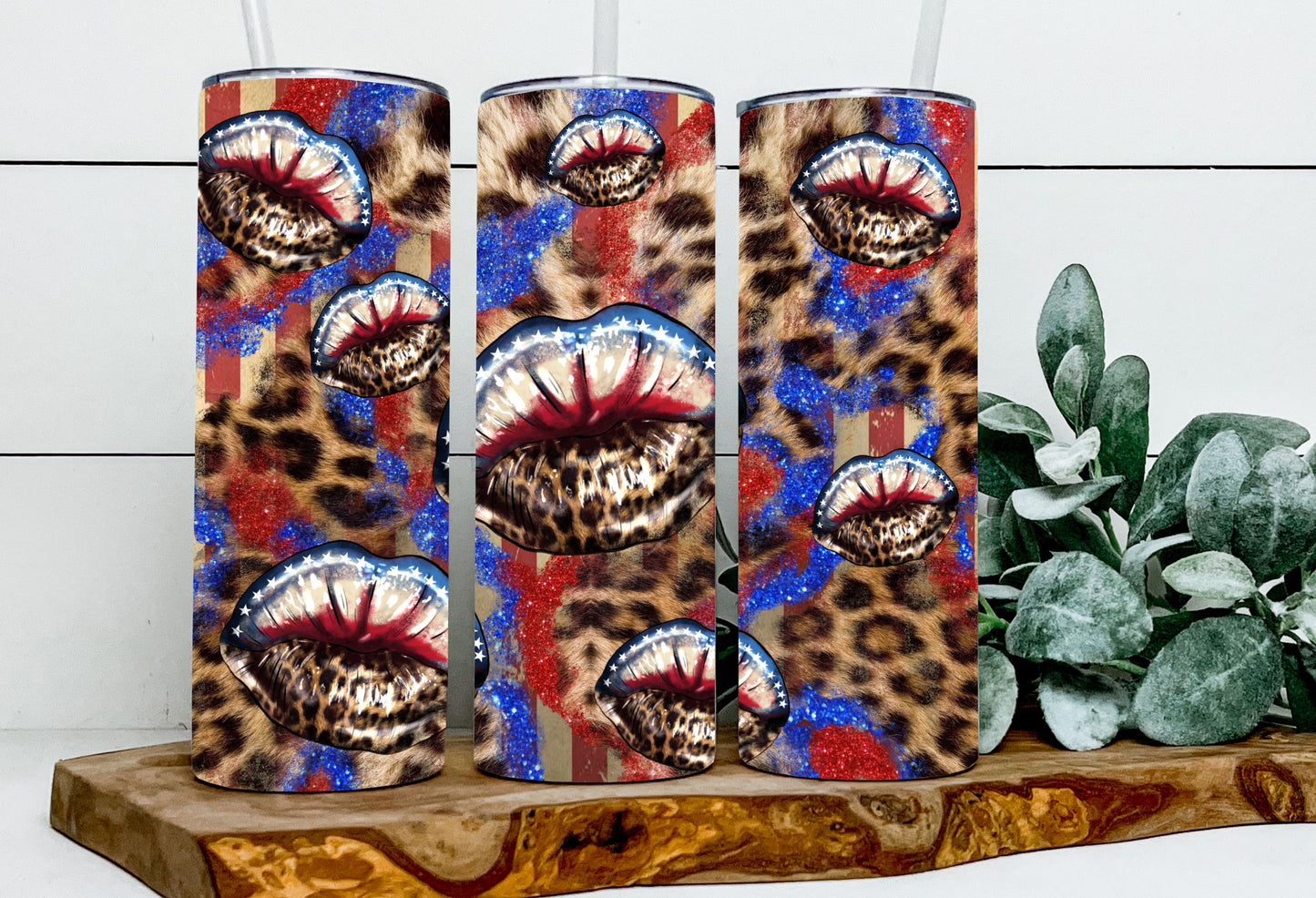 Patriotic Leopard Lips