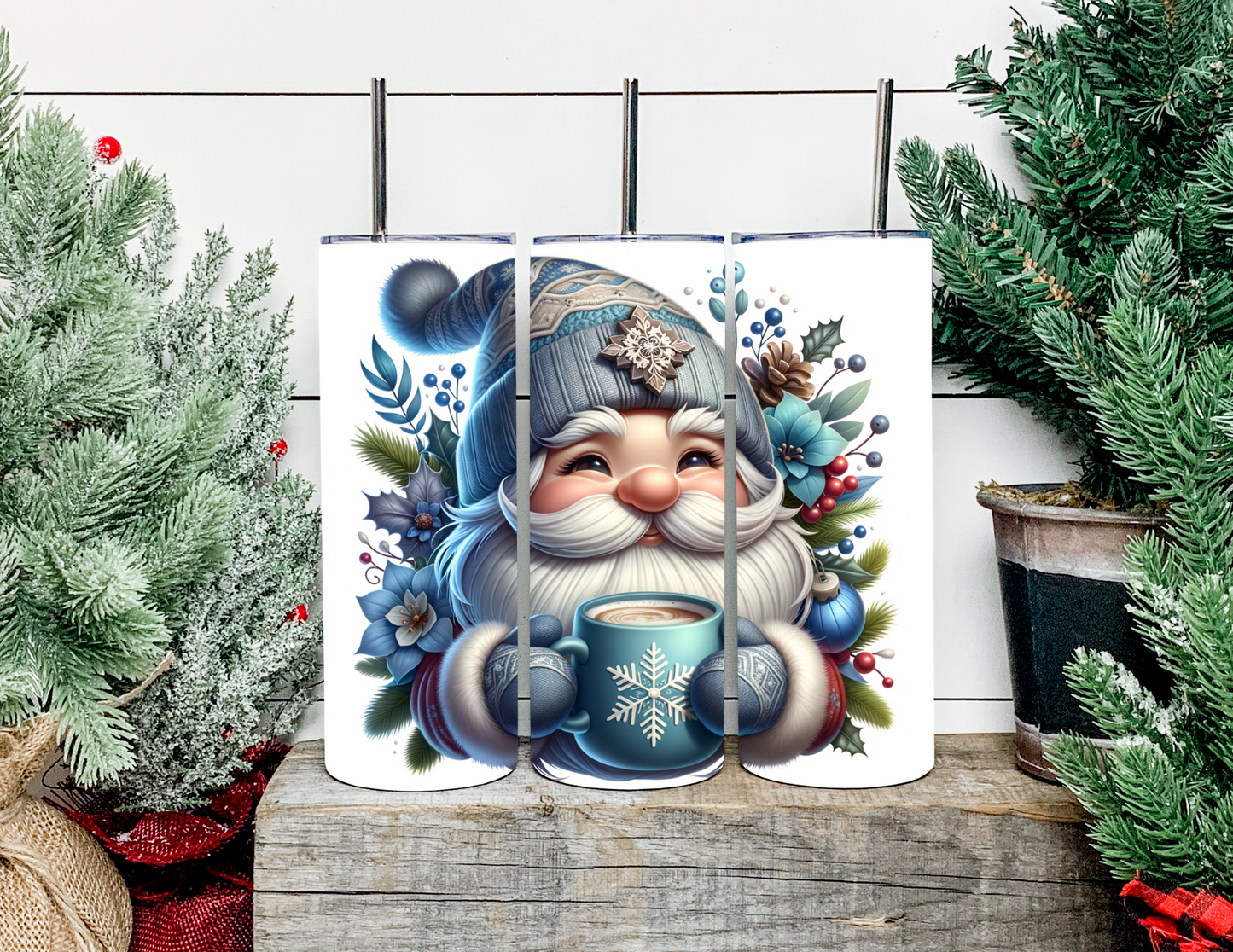 Harmon the Blue Winter Gnome