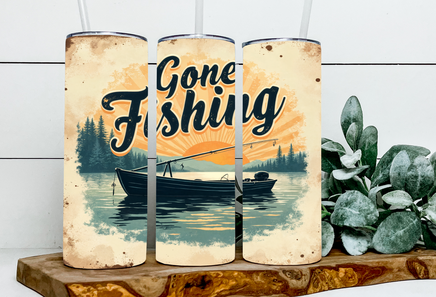 Gone Fishing Boat Sunset
