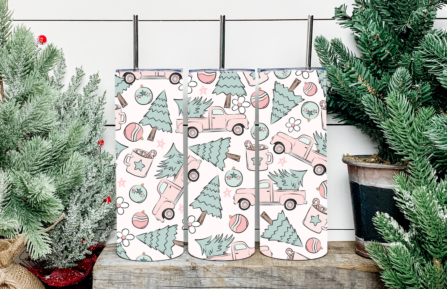 Pink Christmas Trucks