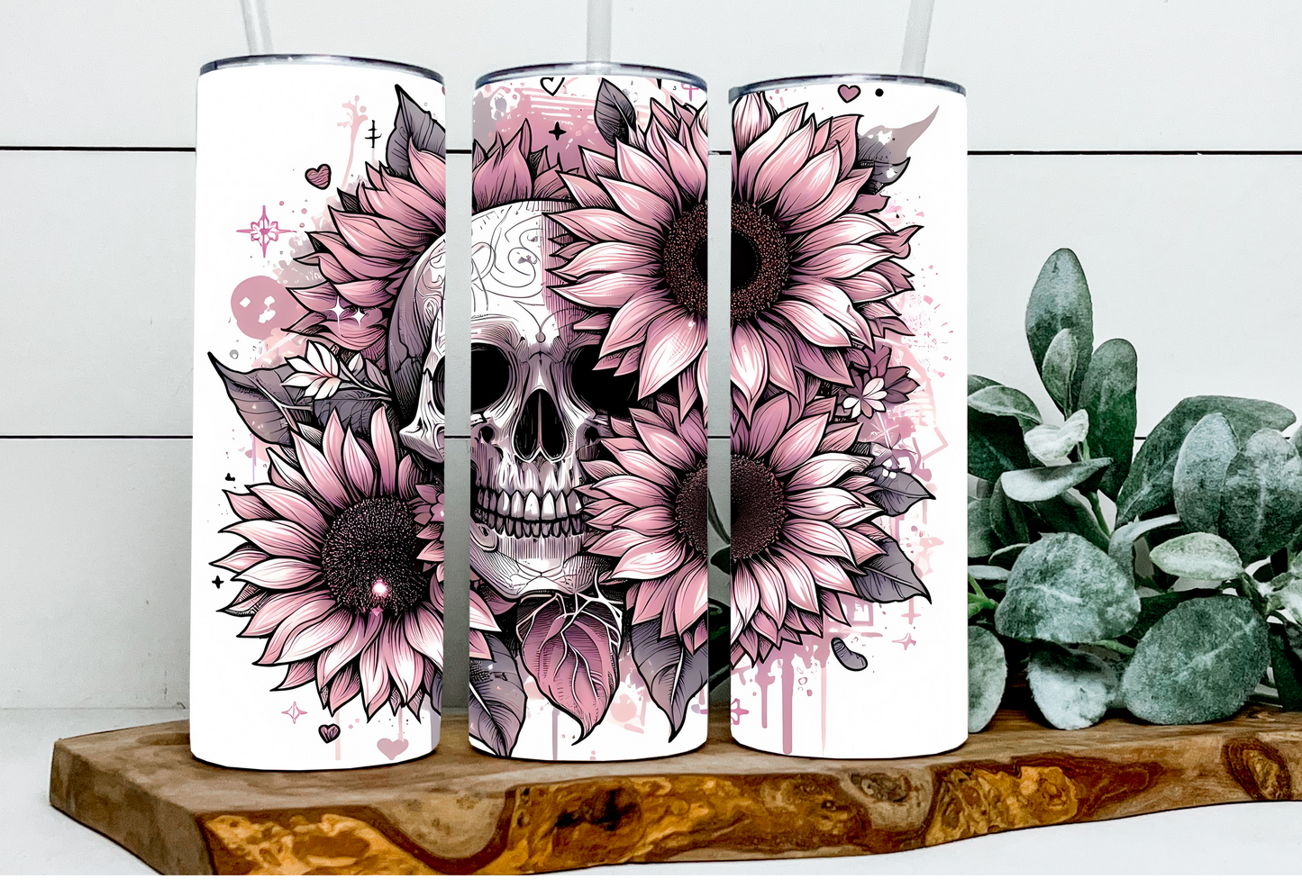Pink Skull Floral