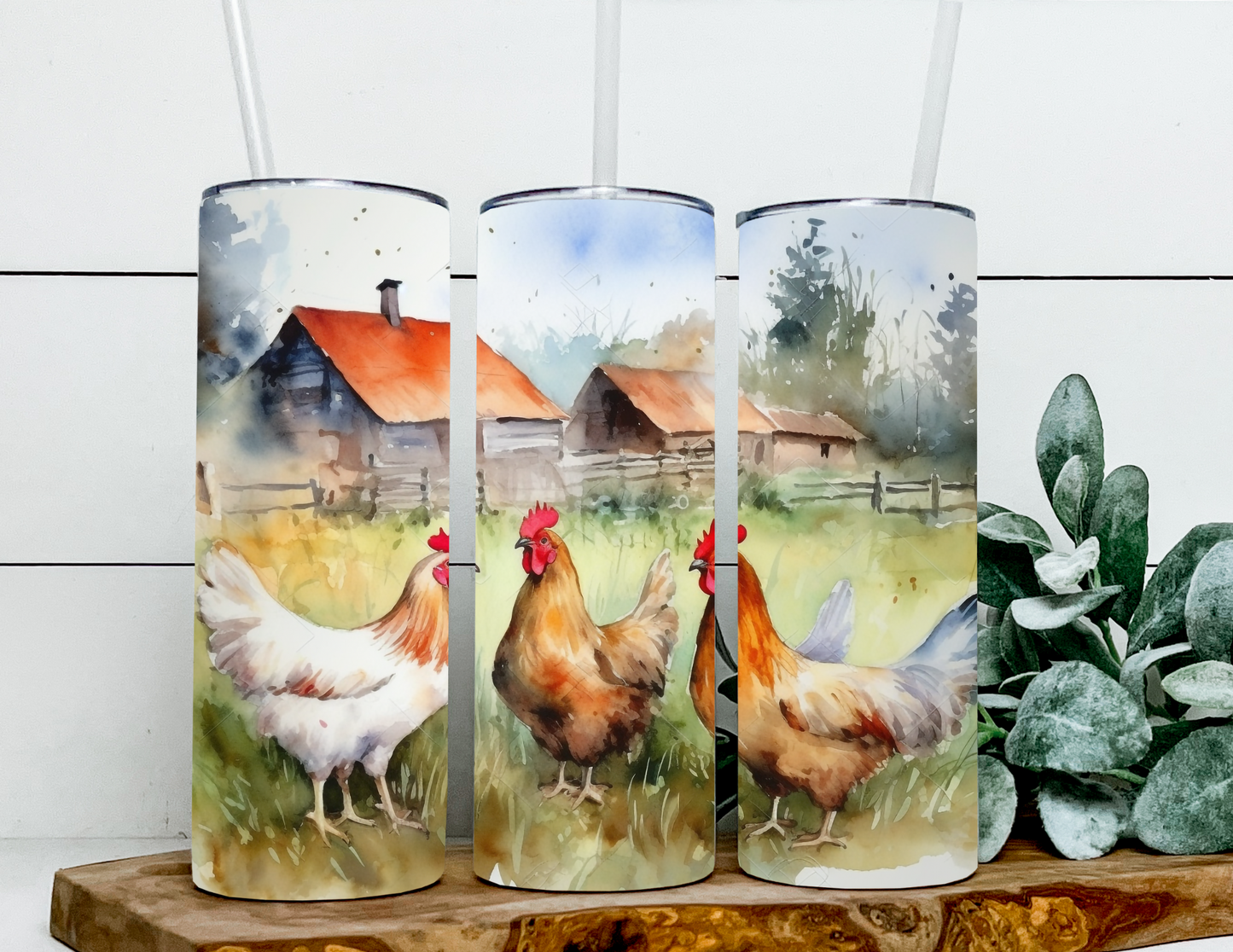 Watercolor Chickens