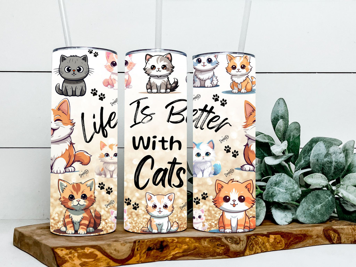Life is Better with Cats Glitter
