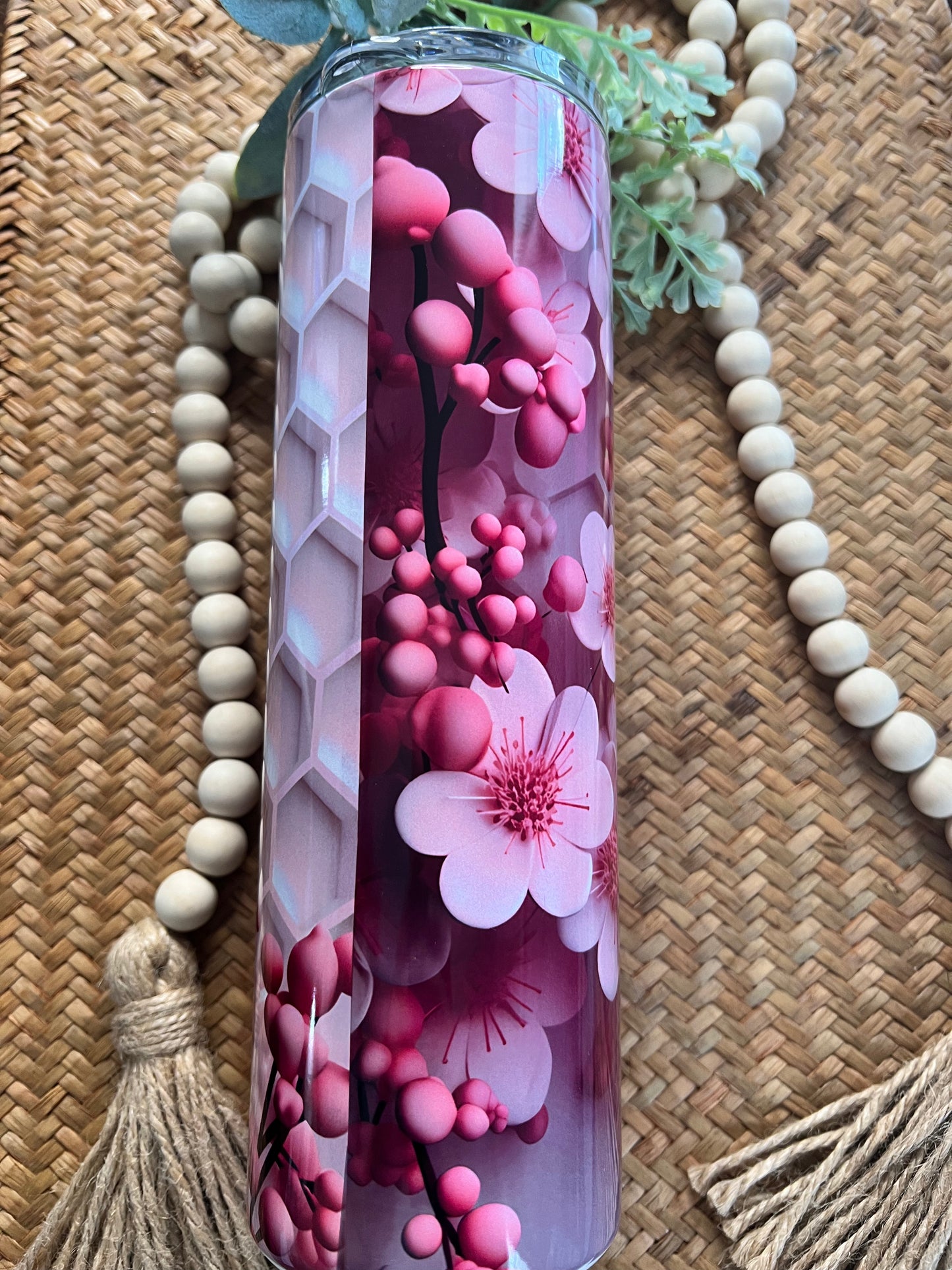 3D pink honeycomb floral