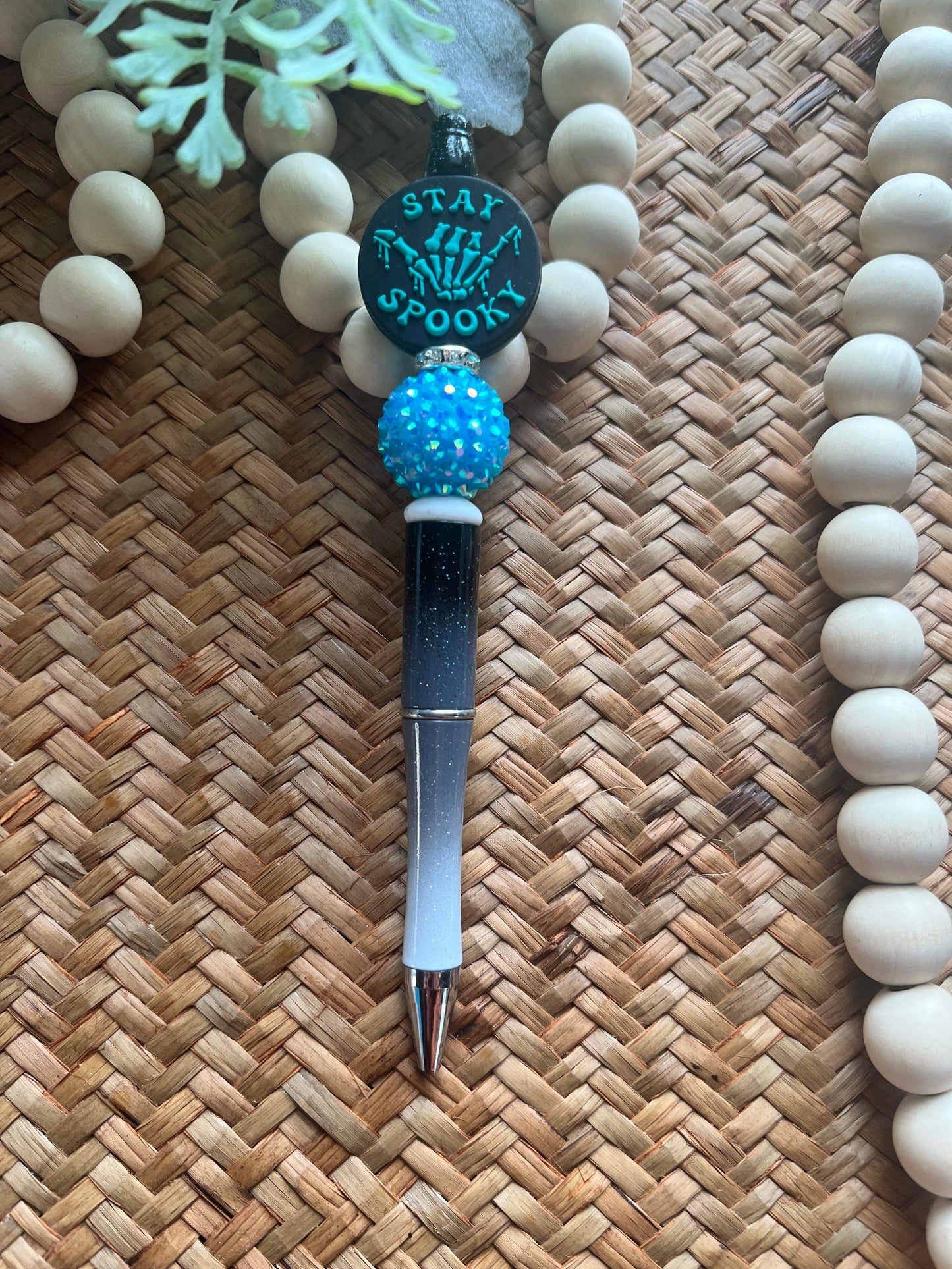 Stay spooky beaded pen