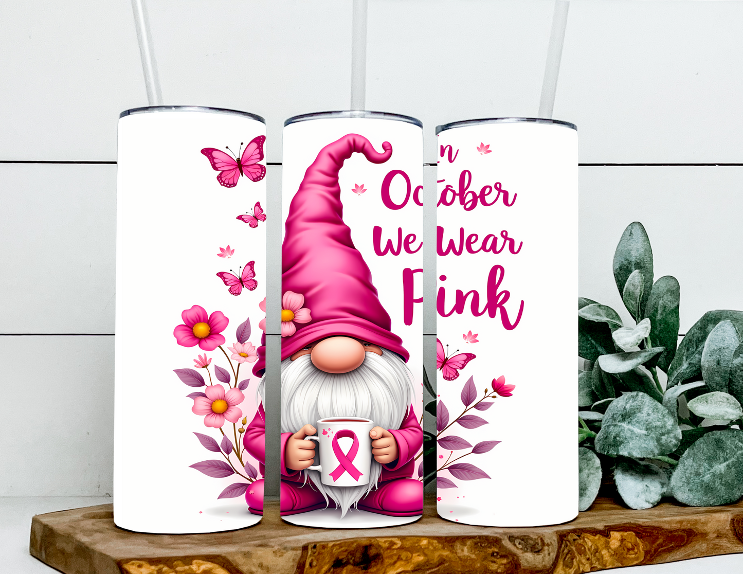 Roman the Breast Cancer Awareness Gnome