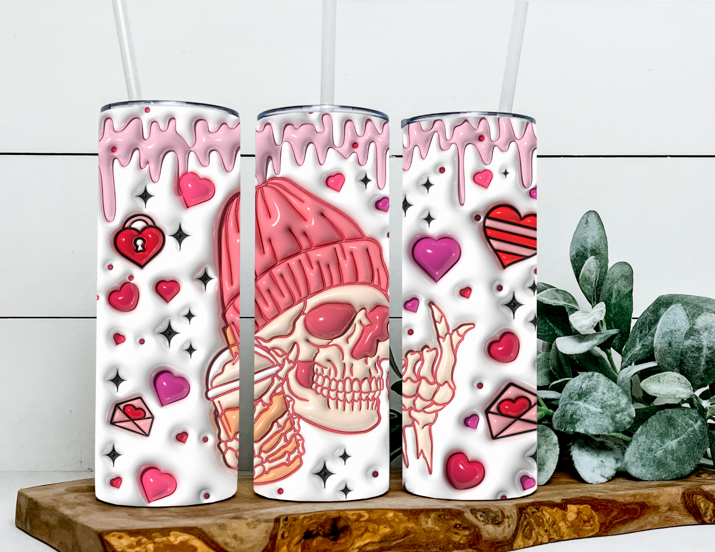 Valentines Skelly 3d Puff