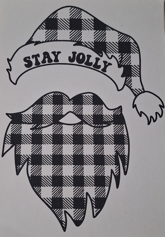 Stay Jolly Plaid Santa CT