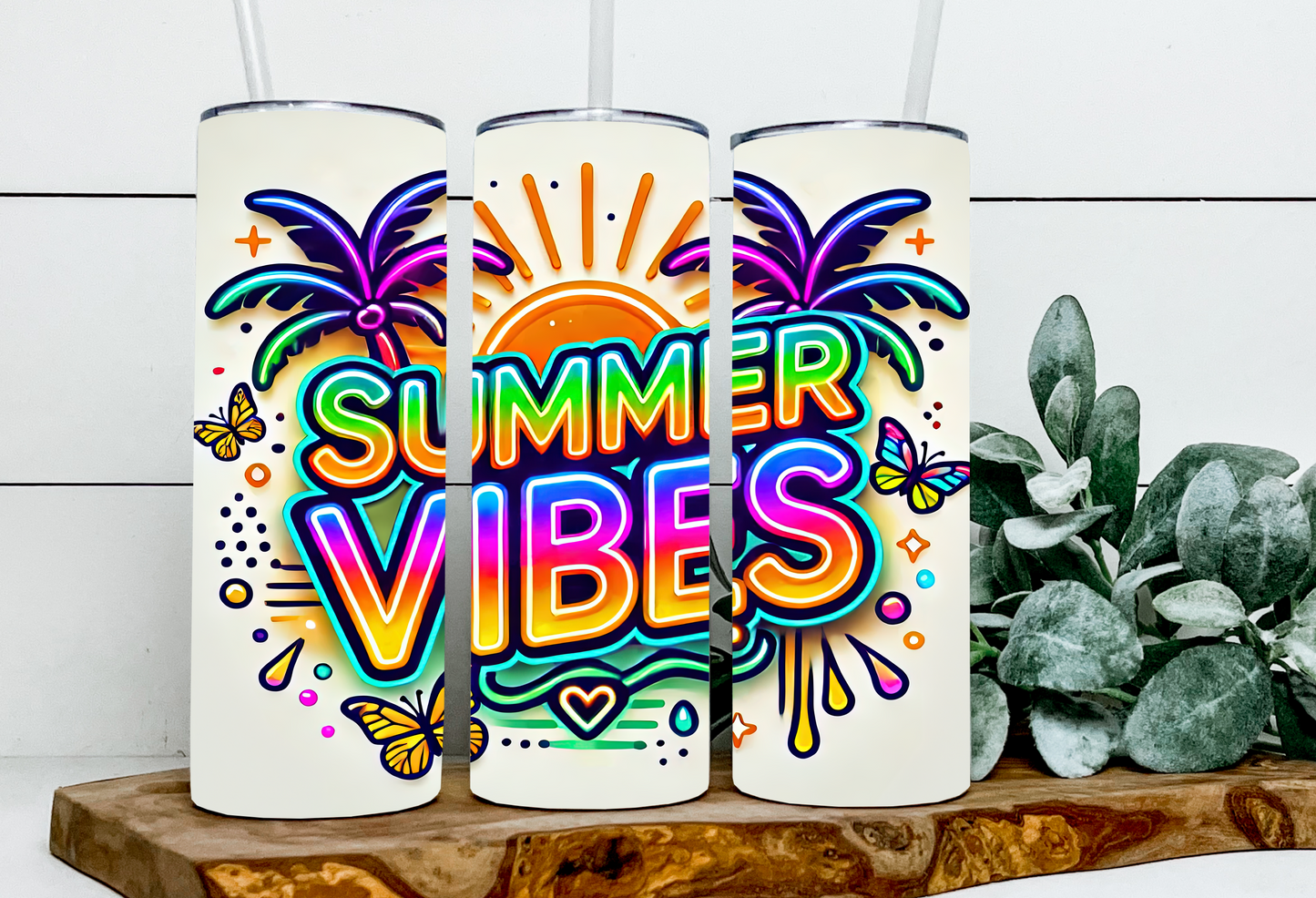 Neon Summer Vibes Palm Trees