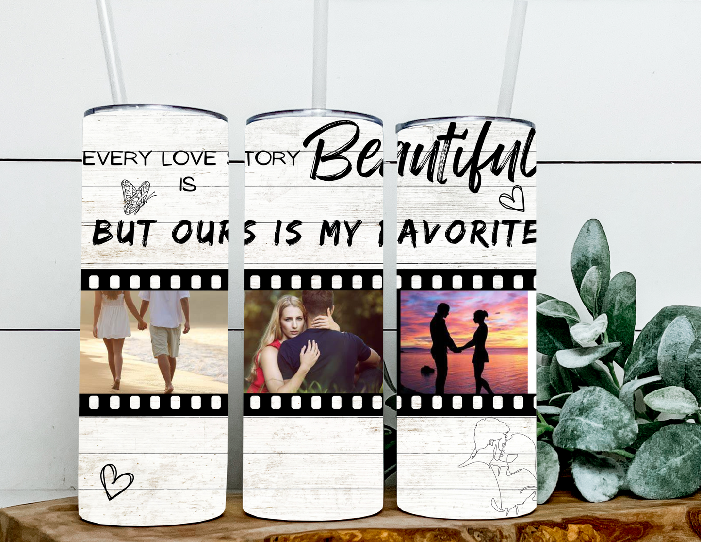 Couples Love Story Photo Tumbler