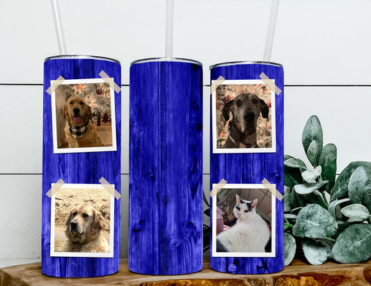 Blue Background Photo Tumbler