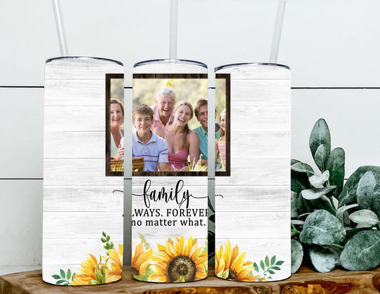 Family Sunflower Photo Tumbler