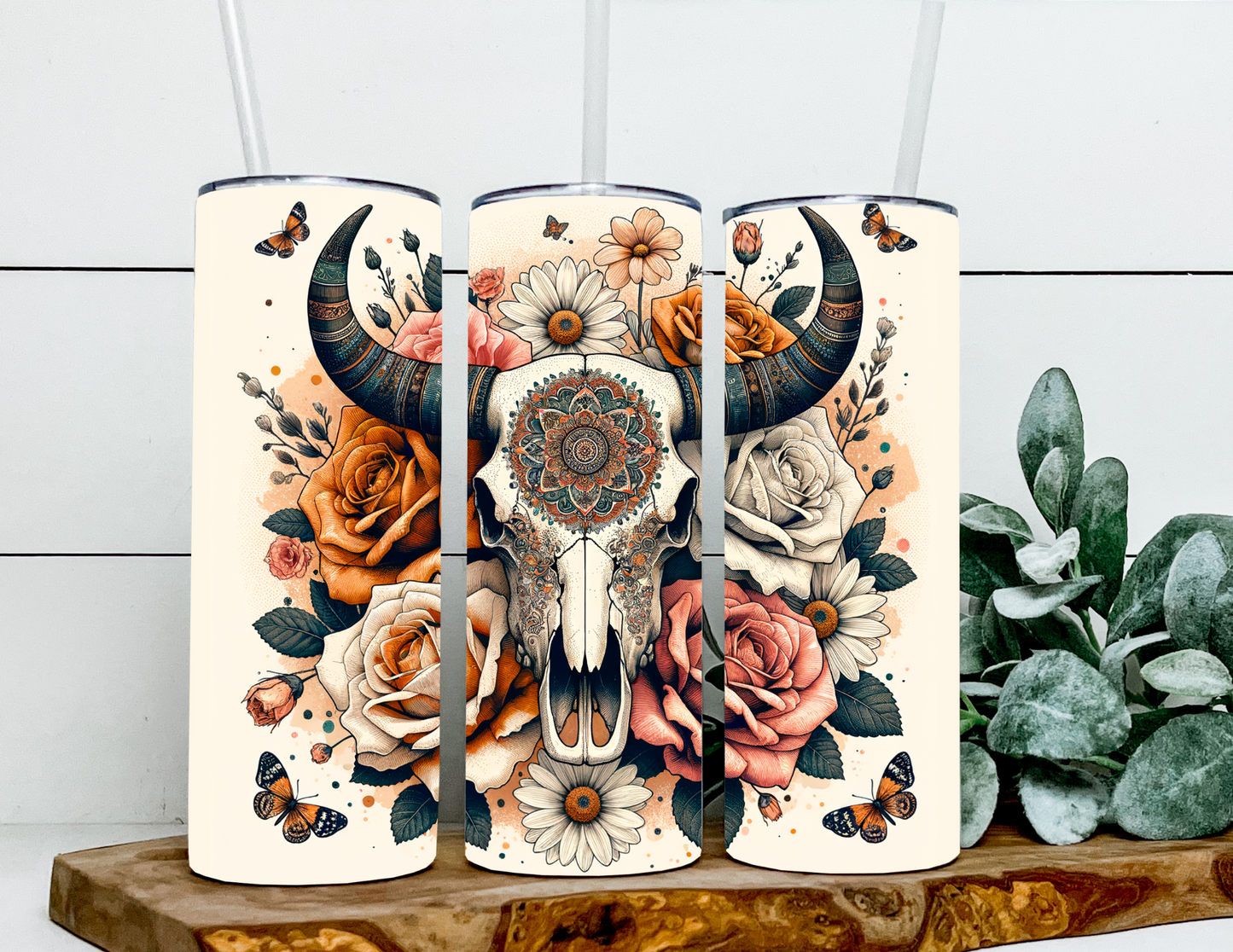 BOHO Bull Skull Floral