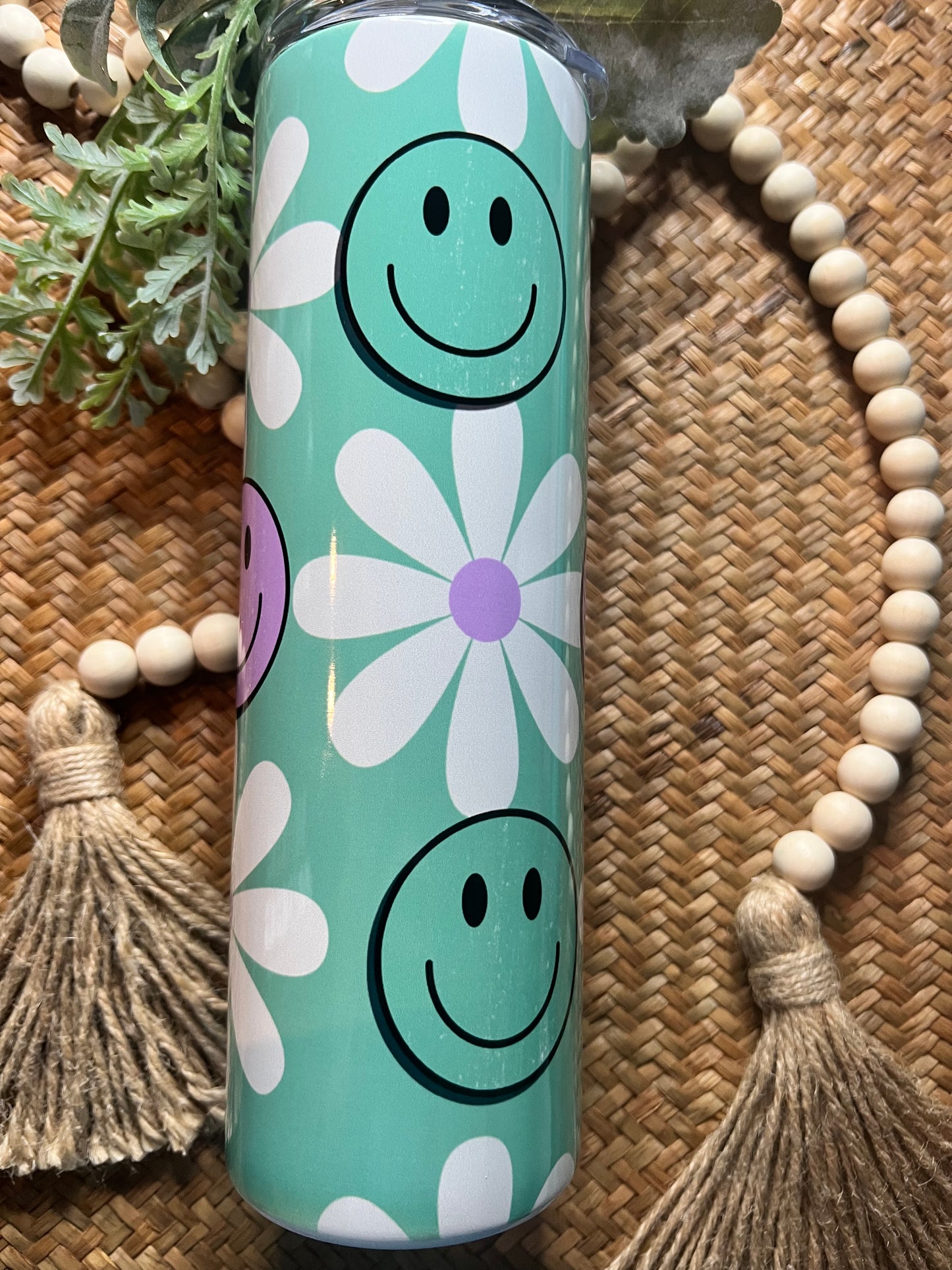 Retro floral smileys