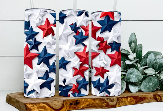 3D patriotic stars