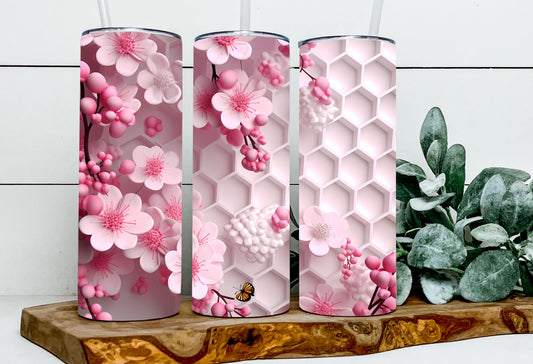 3D pink honeycomb floral