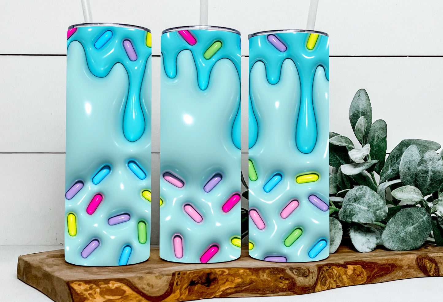 3D Sprinkles Blue Drip