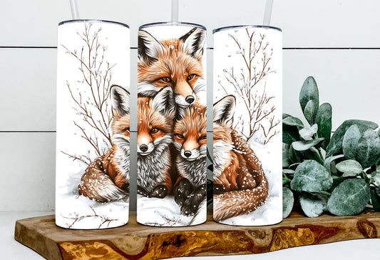 Caroline, Vada & Wren the Winter Foxes