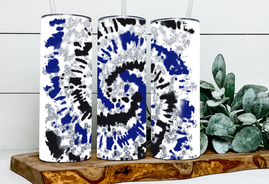Royal Blue & Black Tie Dye Watercolor