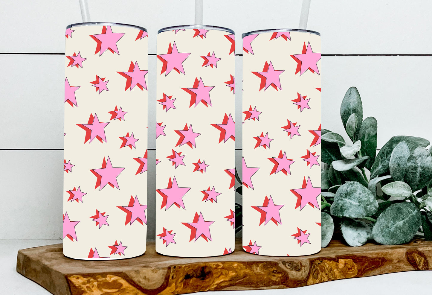 Pink & Red Stars
