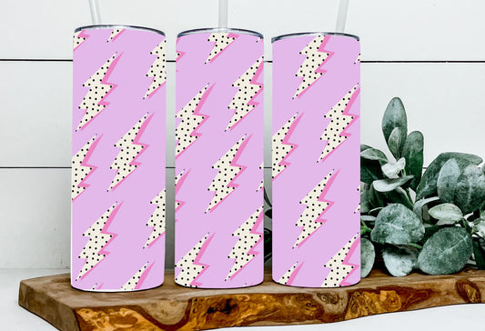 Purple Polka Dot Lightening Bolts