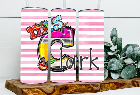 Teacher Custom Pink Stripes