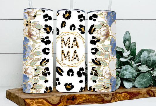 Mama Leopard  Floral Glitter