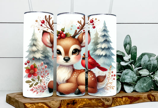 Ash & Cash Christmas Deer & Cardinal