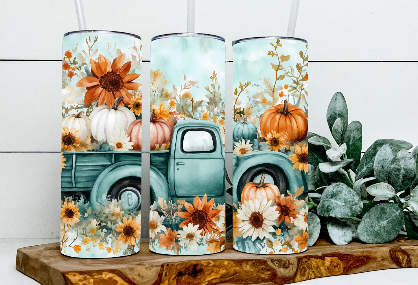 Vintage Teal Pumpkin Truck