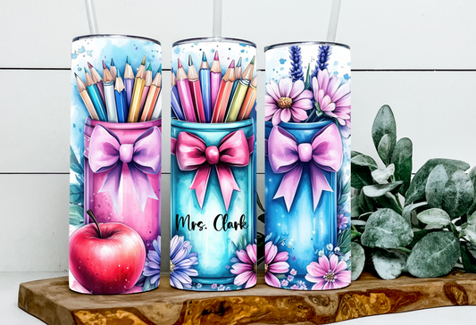 Floral Color Pencil Teacher Customizable